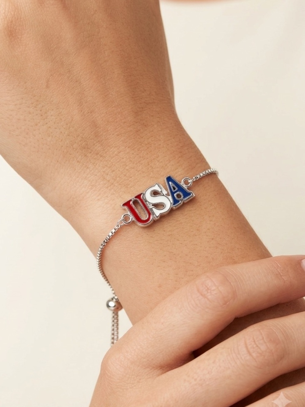 Holiday Lane USA Slider Bracelet | Red White Blue Enamel Patriotic Jewelry